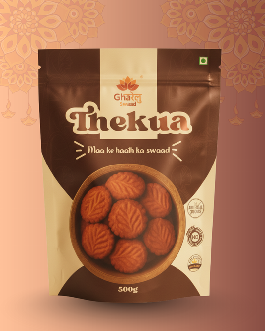 Traditional hard and crunchy Atta Thekua made with Ghee - Gharelu Swaad