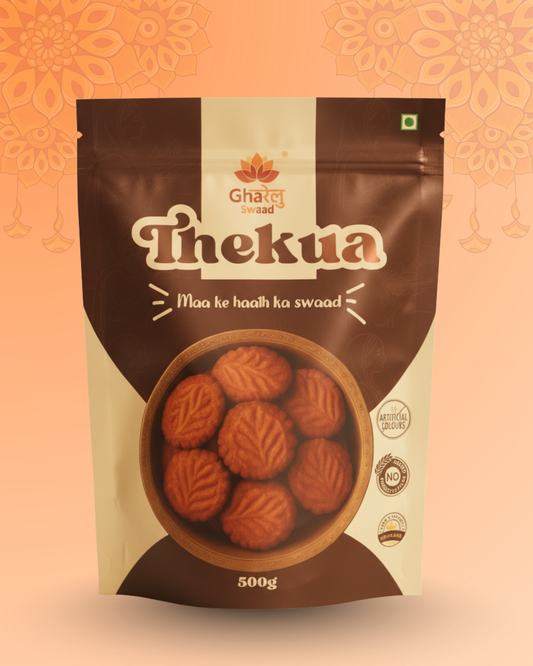 Crispy Maida Khasta Thekua on a plate - Authentic Bihari Sweet Snack