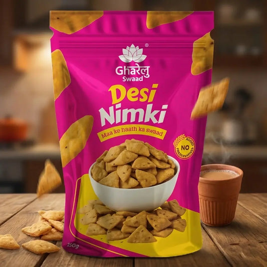 Thekua & Desi Nimki Combo – Homemade Indian Snacks (250g + 250g) | GHARELU SWAAD