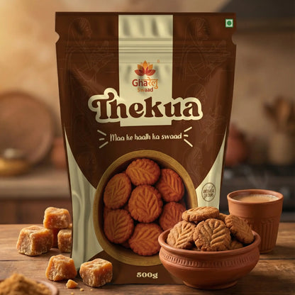 Premium Atta Gur Thekua (Jaggery) - Healthy & Sugar-Free* Snack (250g)