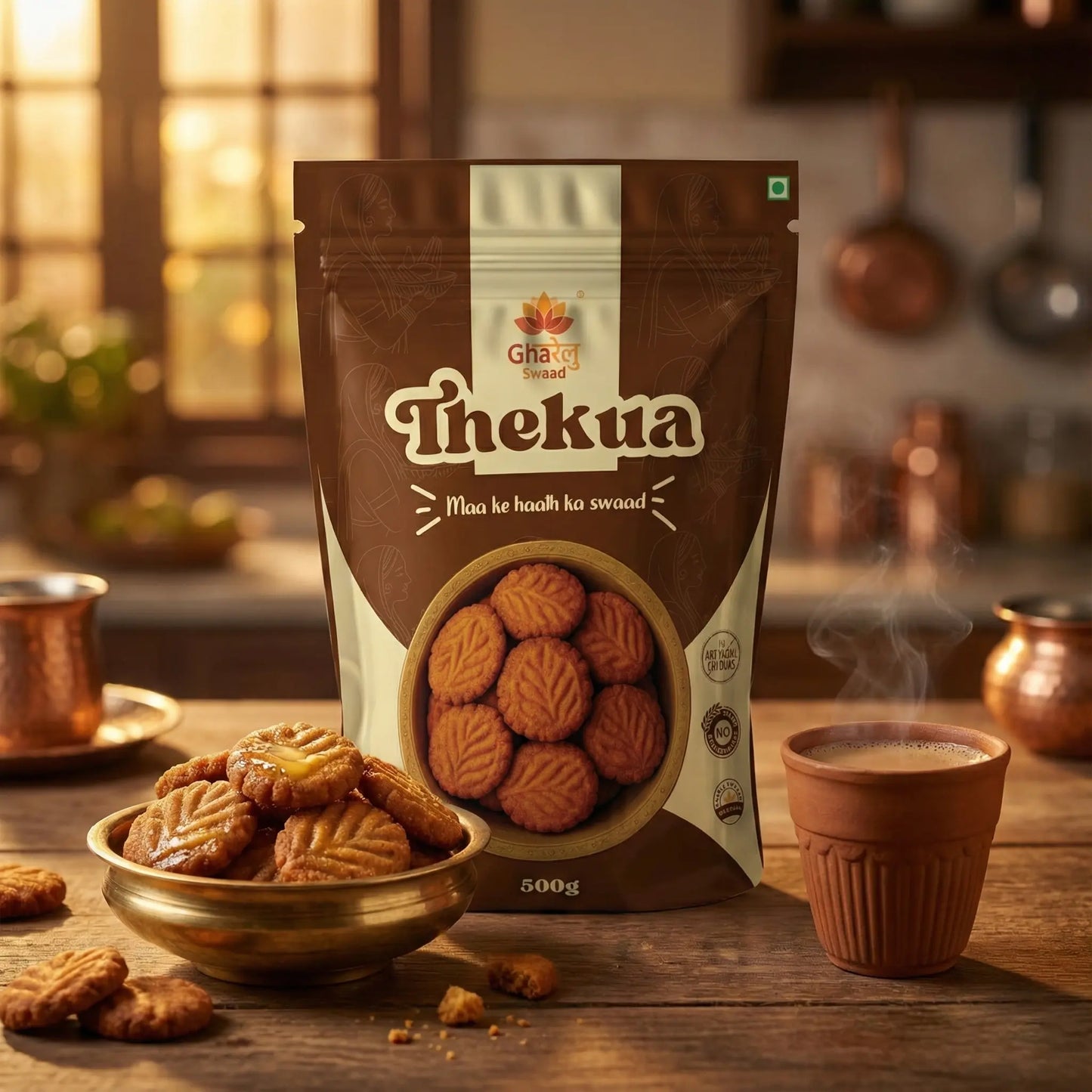 Authentic Khasta Thekua (Maida) - Crispy Bihari Thekua (Sugar Sweetened) (500g)